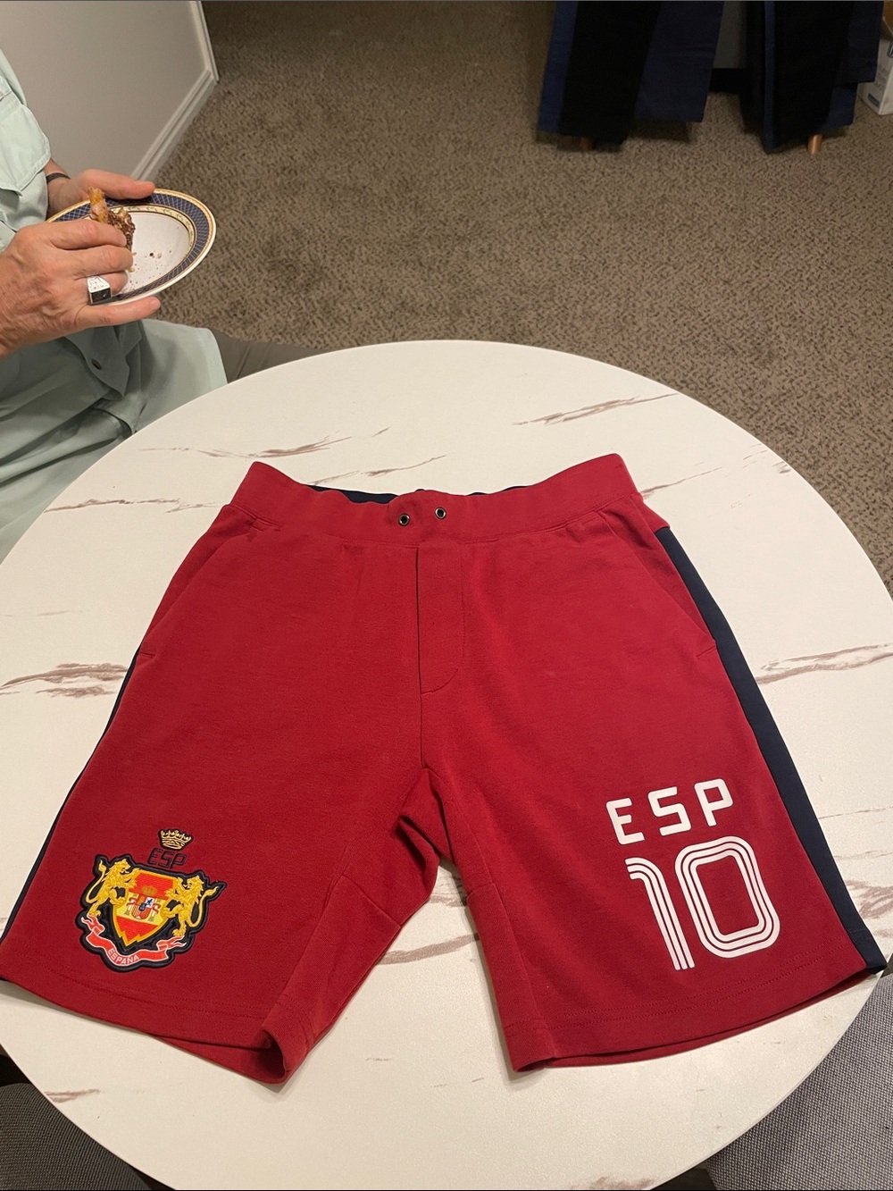 Polo by Ralph Lauren Red Athletic Shorts with Navy Side Panel